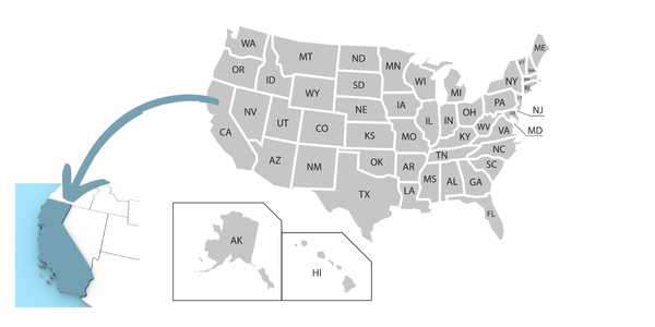 Kalifornien in den Vereinigten Staaten der USA